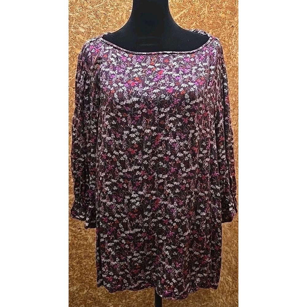 Draper James Blouse Womens 3X Short Sleeve Top Floral‎ Spring